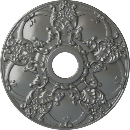 Ekena Millwork Norwich Ceiling Medallion (Fits Canopies up to 4 1/2"), 18"OD x 3 1/2"ID x 1 3/8"P, Silver CM18NOSLS
